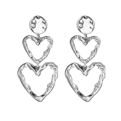 Textured Metal Love Ohrringe Komfort Fit Modisches Design Ohrzubehör Vielseitig Tagabend Abends Trage Schmuck Metallic Textured Statement Ohrschmuck Textured Metal Love Ohrringe Komfort Fit Modisches Design Ohrzubehör Vielseitig Tagabend Abends Trage Schmuck Metallic Textured Statement Ohrschmuck von NPXUAMTJ