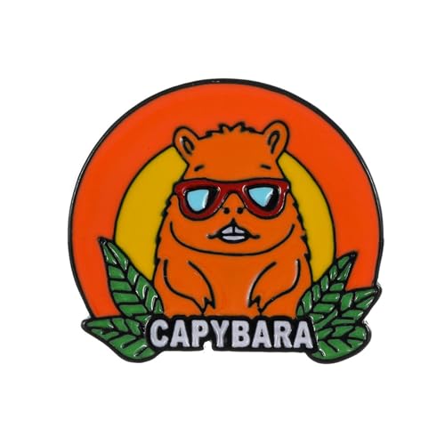 Tiermotionierte Brosche Capybaras Charme Stillscheibe Stilvolle Party Accessoire Fashion Lapel Pin Statement Für Frauen Mädchen Bunte Emaille Pin von NPXUAMTJ