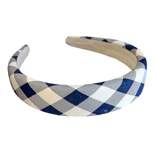 Weiches Blau Kariertes Haarband Mit Verstellbarer Schwammpolsterung Süßer Bogen Alltagshaarzubehör Für Teenagerinnen Frauen Mädchen Atmungsaktiven Stoff Bögen von NPXUAMTJ