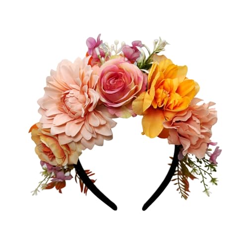 Weiches Stoff Blumenstirnband Für Frauen Verstellbares Haarband Mit Realistischen Blumen Für Fotografieereignisse Hochzeit von NPXUAMTJ