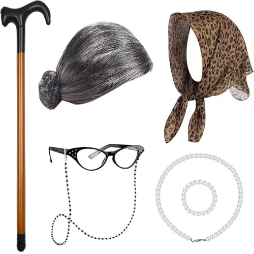 100 Tage Schulkostüm Jungen Halloween Old Man Kostüm Hat Frau Kostüm Dor Girls Styles von NPYQ