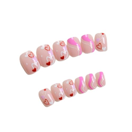 24pcs Press Auf Nägeln Mandelkleber Auf Nägeln Französisch Gefälschte Nägel Designs Falsche Nägel Künstliche Nägel Geschenke Für Frauen Mädchen von NPYQ