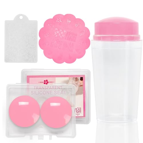 4 Teile/satz Silikon Nägel Stempel Set Französisch Spitze Nägel Stempel Gelee Stempel Mit Schaber Nägel Kunst Vorlage Werkzeug Für Frau von NPYQ