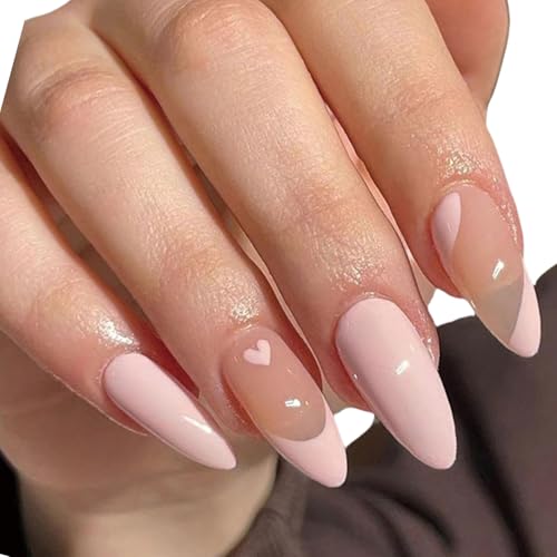 Mandelpresse Auf Nägeln Gefälschte Nägel Glänzend Acrylkünstigungsnägel Kleben Auf Nägeln Für Frauen 24pcs 12 Gresse Kleber Auf Nägeln von NPYQ