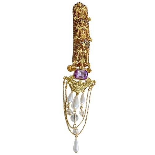 NPYQ Modische Goldene Quasten Und Kunstperlen Haarspange Ethnischer Stil Kopfschmuck Modisches Damen Haar Accessoire von NPYQ