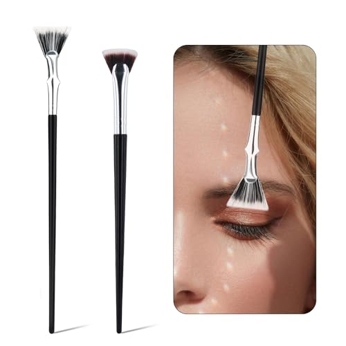 2 Stück Mascara Bürsten für Wimpern, 2 Stile Faltbarer Gebogener Wimpernpinsel Fächerförmig Multifunktional Wimpernbürsten Make up Werkzeug für Obere Untere Wimpern und Augenbrauen von NQEUEPN