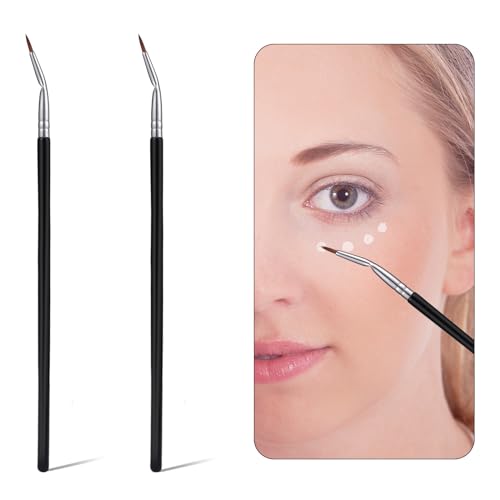 2 Zusammenklappbare Eyeliner-Pinsel, Sichel-Winkelpinsel für Oberen und Unteren Eyeliner Elfen-gebogenes Eyeliner-Werkzeug für Lidschatten Highlight Concealer Detail-Make-up für Mädchen von NQEUEPN