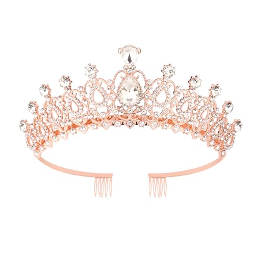 Kronen für Bräute, Tiara-Krone Prinzessinnenkrone Strass-Tiara Königin-Stirnband Modischer Kopfschmuck Haarschmuck für Hochzeit Braut Brautjungfern Frauen Party (Stil 1) von NQEUEPN