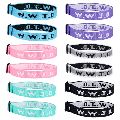 NQEUEPN 12-Teiliges WWJD-Armbandpaket, What Would Jesus Do-Armbänder Verstellbar Christliches Armbandpaket WWJD-Armbänder für Männer Frauen Religiös Schmuck Geschenk von NQEUEPN