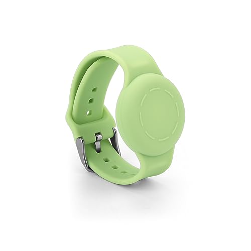 NQEUEPN Armband für Airtag Kinder, Wasserdicht Armband Silikon für Kinder Verstellbar Weich Armband Kinder für Airtag für Kleinkinder Kinder GPS Tracking Tagging (Grün) von NQEUEPN