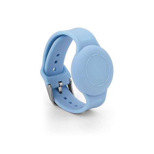 NQEUEPN Armband für Airtag Kinder, Wasserdicht Armband Silikon für Kinder Verstellbar Weich Armband Kinder für Airtag für Kleinkinder Kinder GPS Tracking Tagging (Hellblau) von NQEUEPN