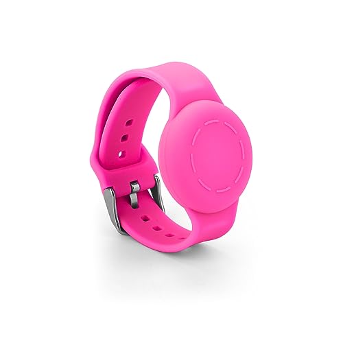 NQEUEPN Armband für Airtag Kinder, Wasserdicht Armband Silikon für Kinder Verstellbar Weich Armband Kinder für Airtag für Kleinkinder Kinder GPS Tracking Tagging (Leuchtendes Rosa) von NQEUEPN