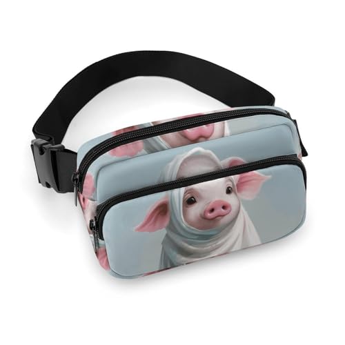 NQLYRE Hüfttasche, Crossbody-Tasche mit mehreren Taschen mit verstellbarem Riemen, für Reisen, mit weißem Kopftuch, bedruckte Brusttasche, Bauchtasche für Männer und Frauen, für Sport, 20 x 13 cm, NQLYRE Hüfttasche, Crossbody-Tasche mit mehreren Taschen mit verstellbarem Riemen, für Reisen, mit weißem Kopftuch, bedruckte Brusttasche, Bauchtasche für Männer und Frauen, für Sport, 20 x 13 cm, von NQLYRE