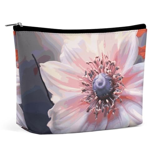 NQLYUT Make-up-Tasche, tragbare Kosmetiktasche, Blumen-Kräuter, botanische Gravur, Kulturbeutel, Make-up-Organizer, große Kapazität, Reißverschluss-Tasche, Reise-Kulturbeutel für Damen und Herren, von NQLYUT