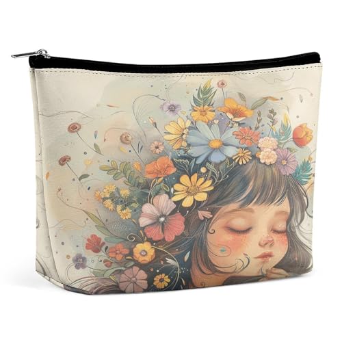 NQLYUT Make-up-Tasche, tragbare Kosmetiktasche, Cartoon-Augen-Muster, Kulturbeutel, Make-up-Organizer, große Kapazität, Reißverschluss-Tasche, Reise-Kulturbeutel für Damen und Herren, Zeichnung mit von NQLYUT