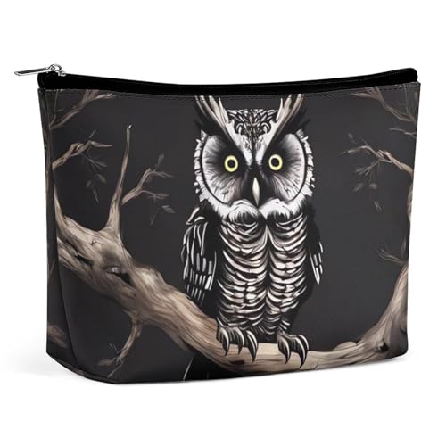 NQLYUT Make-up-Tasche, tragbare Kosmetiktasche, Husky, Hund, Kulturbeutel, Make-up-Organizer, große Kapazität, Reißverschluss-Tasche, Reise-Kulturbeutel für Damen und Herren, Late Night Owl, von NQLYUT