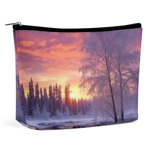 NQLYUT Make-up-Tasche, tragbare Kosmetiktasche, Motiv: Tiere und Wald, Kulturbeutel, Make-up-Organizer, große Kapazität, Reißverschluss-Tasche, Reise-Kulturbeutel für Damen und Herren, von NQLYUT