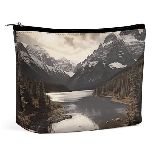 NQLYUT Make-up-Tasche, tragbare Kosmetiktasche, Wal, Kulturbeutel, Make-up-Organizer, große Kapazität, Reißverschluss-Tasche, Reise-Kulturbeutel für Damen und Herren, Landschaft, Einheitsgröße, Art von NQLYUT