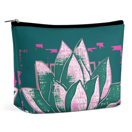 NQLYUT Make-up-Tasche, tragbare Kosmetiktasche, hübscher Pandas, Kulturbeutel, Make-up-Organizer, große Kapazität, Reißverschluss-Tasche, Reise-Kulturbeutel für Damen und Herren, Blumen-Namaste, von NQLYUT