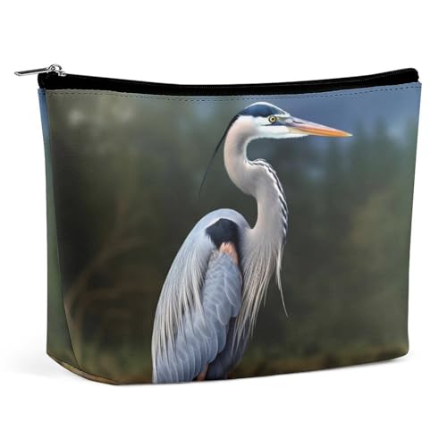 NQLYUT Make-up-Tasche, tragbare Kosmetiktasche, kleine Tiere, Kulturbeutel, Make-up-Organizer, große Kapazität, Reißverschluss-Tasche, Reise-Kulturbeutel für Damen und Herren, Heron, Einheitsgröße, von NQLYUT