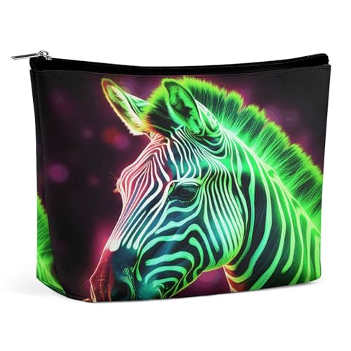 NQLYUT Make-up-Tasche, tragbare Kosmetiktasche, weißer Hai, öffnet den Mund, Kulturbeutel, Make-up-Organizer, große Kapazität, Reißverschluss-Tasche, Reise-Kulturbeutel für Damen und Herren, von NQLYUT