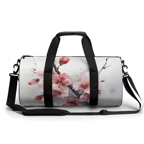 Sporttasche, coole Delfin-Reisetasche für Männer und Frauen, Übernachtungstasche mit Schuhfach, Workout-Taschen, Cherry Blossom Aquarell, 17.7in/9in/9in, Art déco Sporttasche, coole Delfin-Reisetasche für Männer und Frauen, Übernachtungstasche mit Schuhfach, Workout-Taschen, Cherry Blossom Aquarell, 17.7in/9in/9in, Art déco von NQLYUT