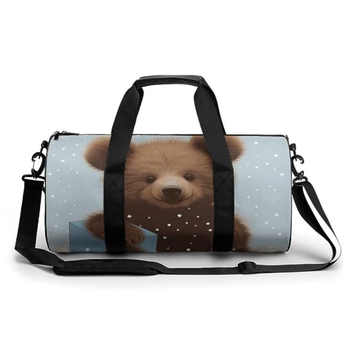 Sporttasche, handgezeichnete Teekannen und Tassen, Seesack für Männer und Frauen, Übernachtungstasche mit Schuhfach, Workout-Taschen, Happy Bear Baby, 17.7in/9in/9in, Art déco Sporttasche, handgezeichnete Teekannen und Tassen, Seesack für Männer und Frauen, Übernachtungstasche mit Schuhfach, Workout-Taschen, Happy Bear Baby, 17.7in/9in/9in, Art déco von NQLYUT