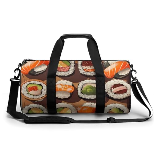 Sporttasche für viele Sushi-Lebensmittel für Männer und Frauen, Übernachtungstasche mit Schuhfach, Workout-Taschen, Viele Sushi-Futter., 17.7in/9in/9in, Art déco Sporttasche für viele Sushi-Lebensmittel für Männer und Frauen, Übernachtungstasche mit Schuhfach, Workout-Taschen, Viele Sushi-Futter., 17.7in/9in/9in, Art déco von NQLYUT