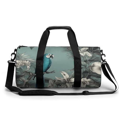 Sporttasche mit Cartoon-Augen-Muster, Seesack für Männer und Frauen, Übernachtungstasche mit Schuhfach, Workout-Taschen, Palmen und Vögel, 17.7in/9in/9in, Art déco Sporttasche mit Cartoon-Augen-Muster, Seesack für Männer und Frauen, Übernachtungstasche mit Schuhfach, Workout-Taschen, Palmen und Vögel, 17.7in/9in/9in, Art déco von NQLYUT
