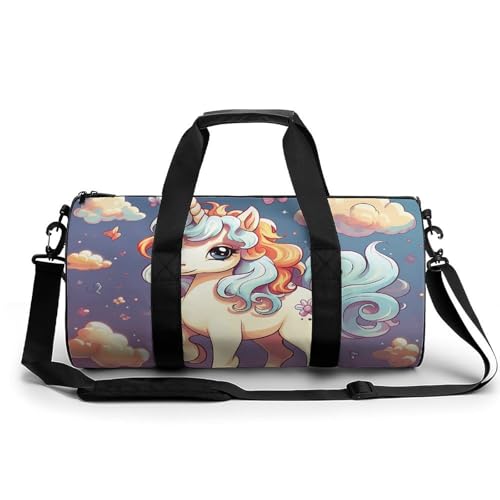 Turnbeutel Cartoon Alpaka Seesack für Männer Frauen Übernachtungstasche mit Schuhfach Workout Taschen, Süßes Pferd Regenbogen, 17.7in/9in/9in, Art déco Turnbeutel Cartoon Alpaka Seesack für Männer Frauen Übernachtungstasche mit Schuhfach Workout Taschen, Süßes Pferd Regenbogen, 17.7in/9in/9in, Art déco von NQLYUT