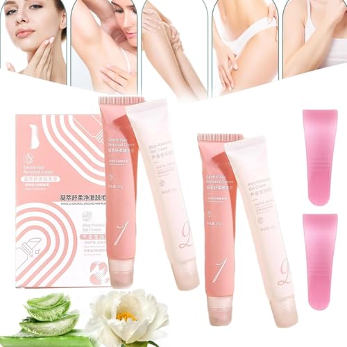 Haarentfernungsset Gesichtshaarentfernungscreme Schmerzlose Haarentfernungscreme mit Schaber für Frauen Haarentfernungs-Feuchtigkeitscreme für Frauen und Männer von NQNFWCRJ