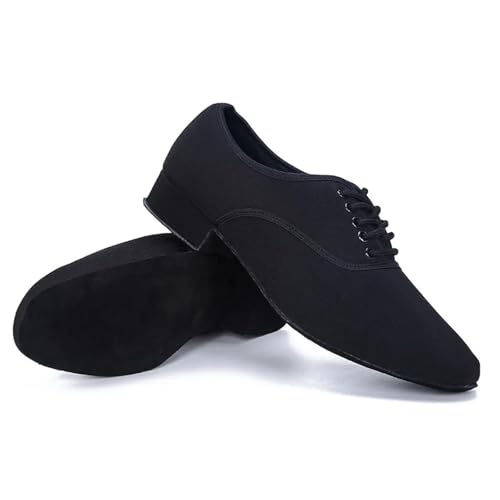 Latein-Tanzschuhe für Herren und Herren, professionell, schwarzes Oxford-Obermaterial, Latein-Salsa-Schuh, moderner Jazz-Sneaker für niedrigen Absatz, Tango, Ballsaal, Tanzschuhe (38) von NRBMZYEN