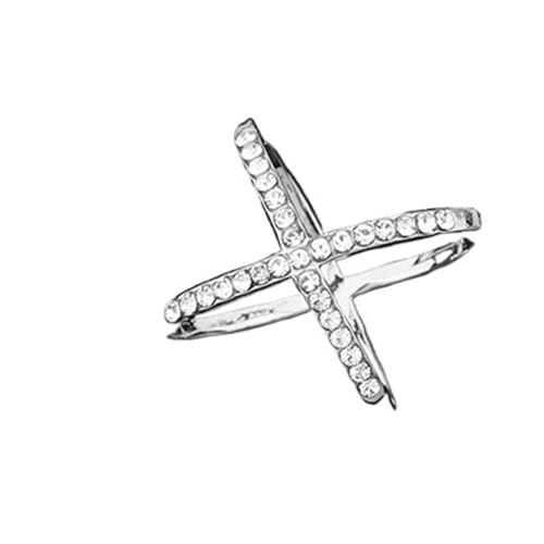 NRBMZYEN Brosche mit Kreuzschal-Clip, Schal-Schnalle, für Damen, quadratische Geometrie, Kreuz-Brosche, Anstecknadel, Metallring, Zubehör (Stil 14) von NRBMZYEN