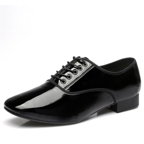 NRBMZYEN Latein Tanzschuhe Herren Herren Lederschuhe Herren Latein Tanzschuhe Modern Dance Hall Tango Kinder Mann Tanzschuhe 38-45, Bright Glue, 43 EU von NRBMZYEN
