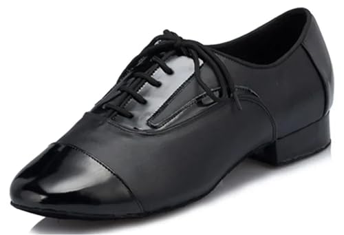 NRBMZYEN Latin Dance Shoes Man Latin Dance Shoes Herren Leder Tanzschuhe Erwachsene Outdoor Samba Cha Cha Tango Salsa Tanzschuhe, Orange/Abendrot im Zickzackmuster (Sunset Chevron), 40 EU von NRBMZYEN