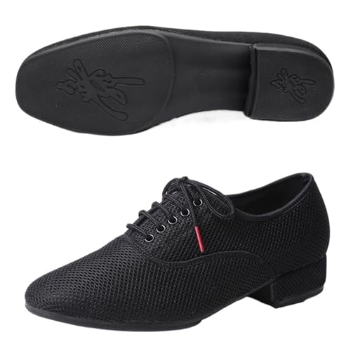 NRBMZYEN Latin Tanz Schuhe Mann Mann Latin Tanz Schuhe Männer Salsa Jazz Tanzen Jungen Ballsaal Moderne Tango Schuhe Schwarz Mesh Weiche Sohle, Gummisohle für den Außenbereich, 41 EU von NRBMZYEN