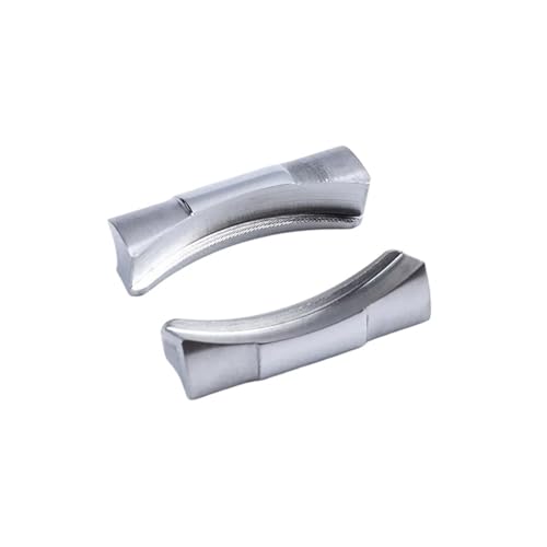 NRERDMT 20 mm 21 mm Endglied kompatibel mit Rolex-Uhrenarmband, Gummi-Lederband kompatibel mit Submariner Daytona GMT Yacht-Master Datejust, nahtlose Verbindung(Silver,20mm) von NRERDMT