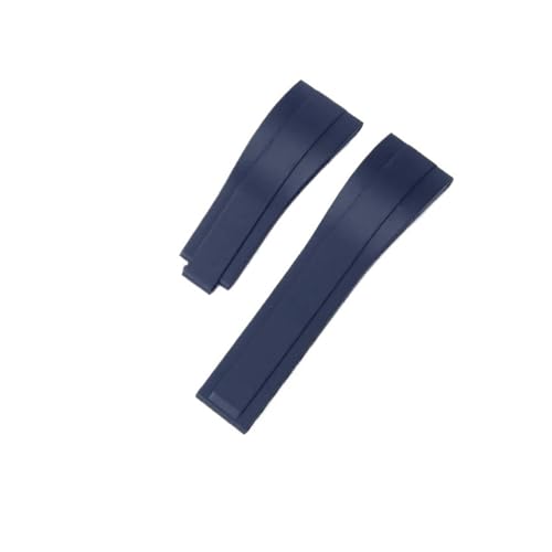 NRERDMT 20 mm Natur-Armband aus weichem Silikonkautschuk, kompatibel mit Rolex-Uhrenarmband Daytona Submariner GMT OYSTERFLEX-Armband mit Faltschließe(Blue-No buckle) von NRERDMT