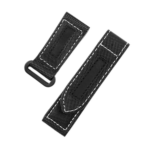 NRERDMT Compatible With Panerai Lumino PAM01118/PAM01661/PAM441 watchband Sticky carbon fiber check nylon Large dial men's Bracelet accessories(Balck black,24mm) von NRERDMT