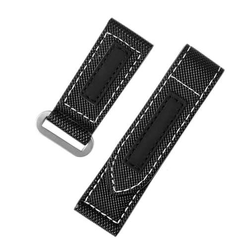 NRERDMT Compatible With Panerai Lumino PAM01118/PAM01661/PAM441 watchband Sticky carbon fiber check nylon Large dial men's Bracelet accessories(Balck silver,26mm) von NRERDMT