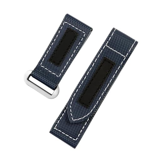 NRERDMT Compatible With Panerai Lumino PAM01118/PAM01661/PAM441 watchband Sticky carbon fiber check nylon Large dial men's Bracelet accessories(Blue silver,26mm) von NRERDMT
