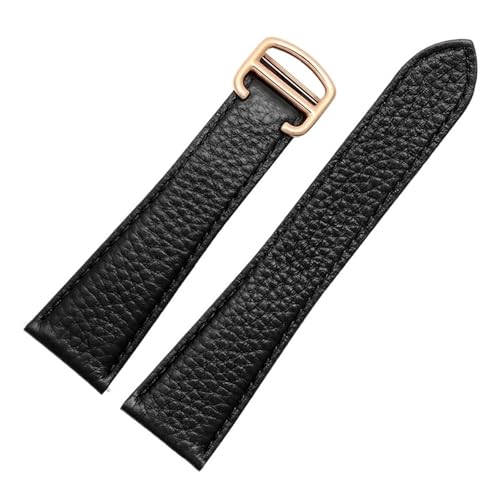 NRERDMT Das Litchi-Lederarmband ist geeignet for die Cartier London Solo-Serie WSTA0029 und WSTA0030. Das Lederarmband 23 mm ist for Männer und Frauen geeignet.(Black Rose Gold,24mm) von NRERDMT
