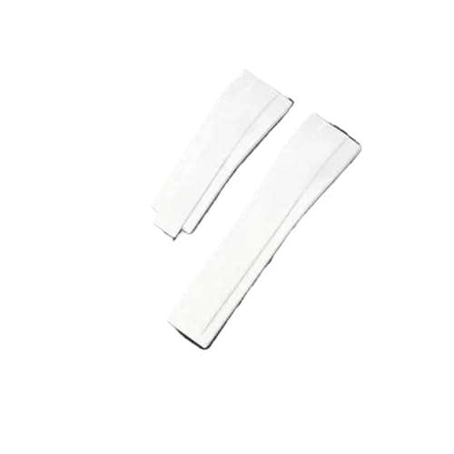 NRERDMT Gummi-Armband kompatibel mit Rolex GTM-Uhrenarmband, 20 mm, 21 mm, Silikon-Staubarmband(White without clasp,21mm) von NRERDMT