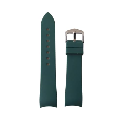 NRERDMT Kompatibel mit Omega Tissot MIDO IWC Armband 18 mm 19 mm 20 mm 22 mm Silikon-Gummi-Uhrenarmband Herren wasserdichtes Gummi-Armband-Zubehör(Color:Green,Size:20mm) von NRERDMT