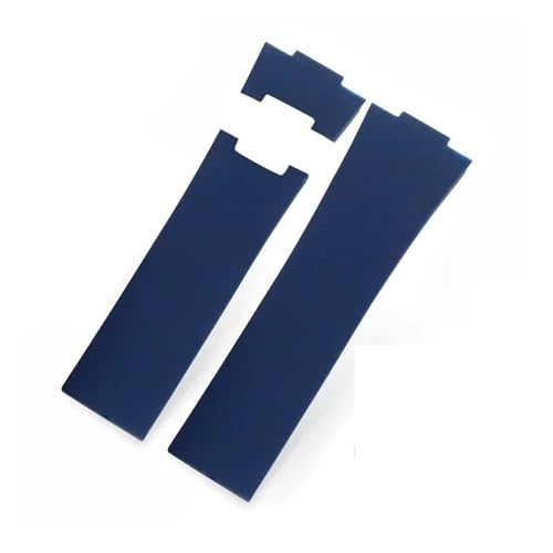 NRERDMT Silikon-Uhrenarmband, kompatibel mit Athens Observation Navigation 1183, Herren-/Damen-Uhrenarmband, kompatibel mit Ulysse Nardin, Gummi-Uhrenarmband, 25 mm(Blue-No buckle) von NRERDMT