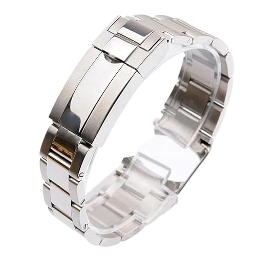NRERDMT Uhrenarmbänder kompatibel mit Rolex SUBMARINER DAYTONA Yacht-Master GMT Uhrenarmband, Glidelock-Verschluss, Edelstahl 904, Armband 20 mm 21 mm(Frosted Silver,21mm) von NRERDMT