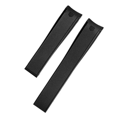 NRERDMT Uhrenarmband aus Gummi und Silikon, kompatibel mit Uhren der Tag Heuer CARRERA AQUARACER-Serie, schwarz-blaues Uhrenarmband, geeignet for 22 mm(Black no buckle) von NRERDMT