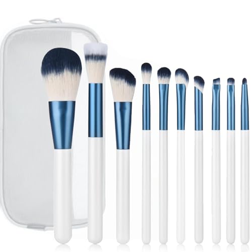 NRETRU Make-up-Pinsel-Set mit dreieckiger Puderquaste und Reisetasche, hochwertige synthetische Grundierung, Concealer, Lidschatten, Make-up-Pinsel-Set, 10 Stück NRETRU Make-up-Pinsel-Set mit dreieckiger Puderquaste und Reisetasche, hochwertige synthetische Grundierung, Concealer, Lidschatten, Make-up-Pinsel-Set, 10 Stück von NRETRU