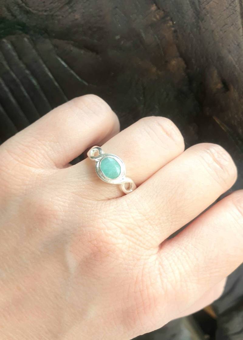 Smaragd Ring. Silberring, Infinity Gr.16, 5/52 von NRSeelenhoelzer