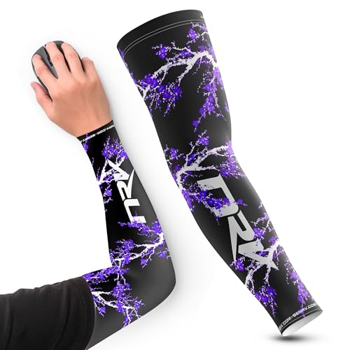 ESport Gaming-Manschette Dark Sakura – Kompression Komfort & Kontrolle – Anti-Friction – Elegantes japanisches Design – Schwarz & Violett – Größe S bis 3XL, violett, Large ESport Gaming-Manschette Dark Sakura – Kompression Komfort & Kontrolle – Anti-Friction – Elegantes japanisches Design – Schwarz & Violett – Größe S bis 3XL, violett, Large von NRV